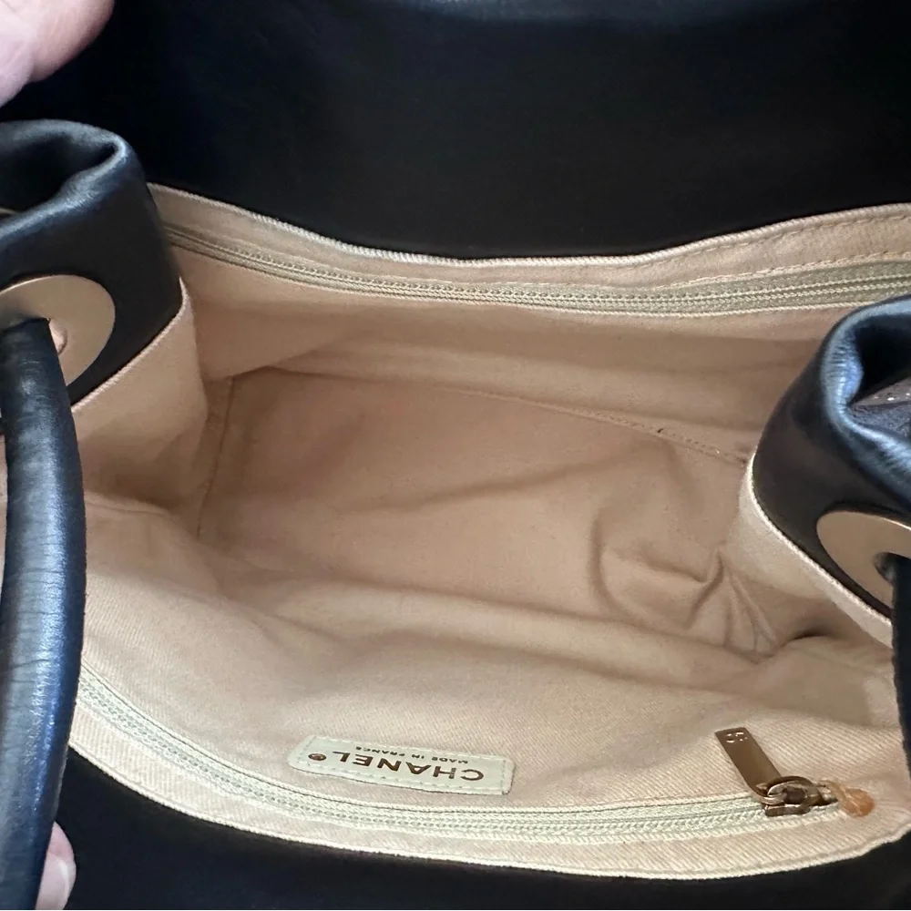 Rare Black Chanel Camelia flower‎ Tote Bag